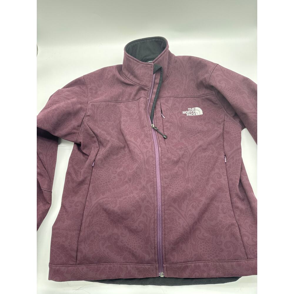 THE NORTH FACE WOMENS JACKET SZ M MAROON TNF APEX FULL ZIP HIKING OUTDOOR